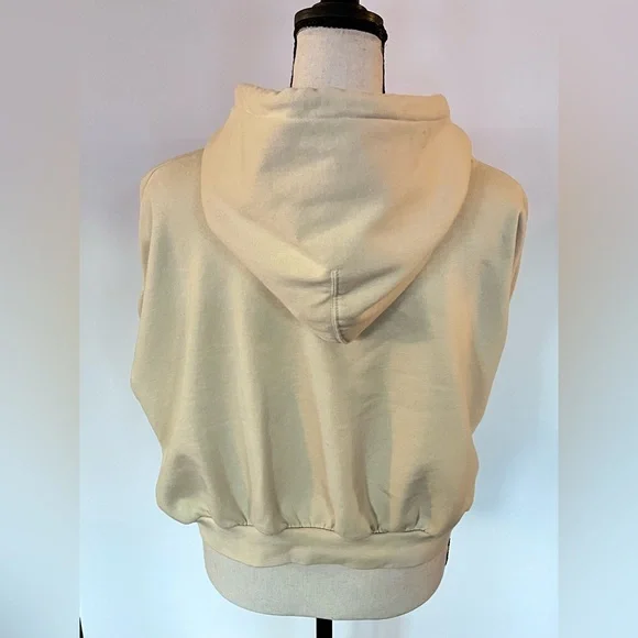 Cream Cropped Dolman Hoodie - Picture 6 of 11